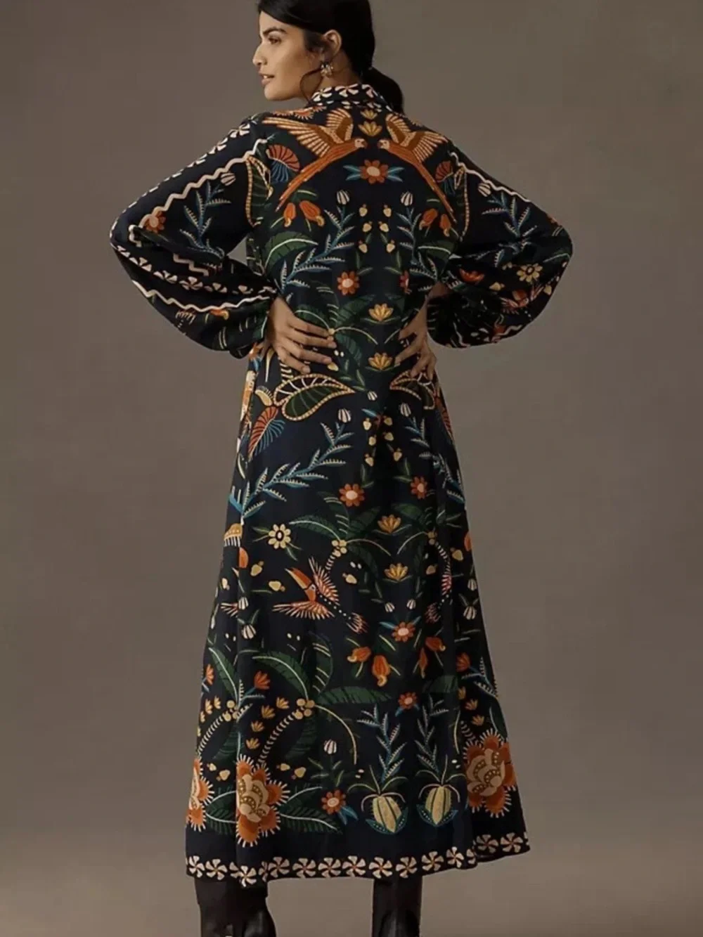 Farm Rio Anthropology button down floral shirt dress - Picture 2 of 6